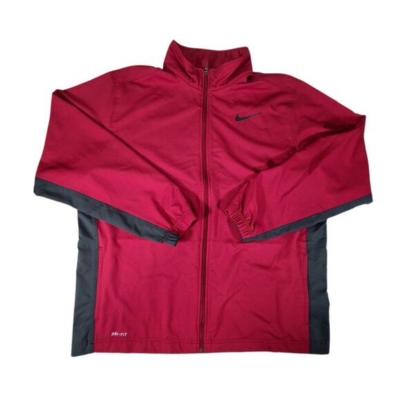 Nike Jacket Men 2XL XXL Red Full Zip Windbreaker Lightweight Pockets Dri-Fit * - Picture 1 of 10